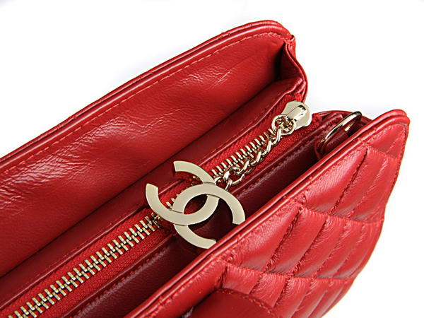 Fake Chanel A20163 Red Lambskin Leather Cluth Bag On Sale